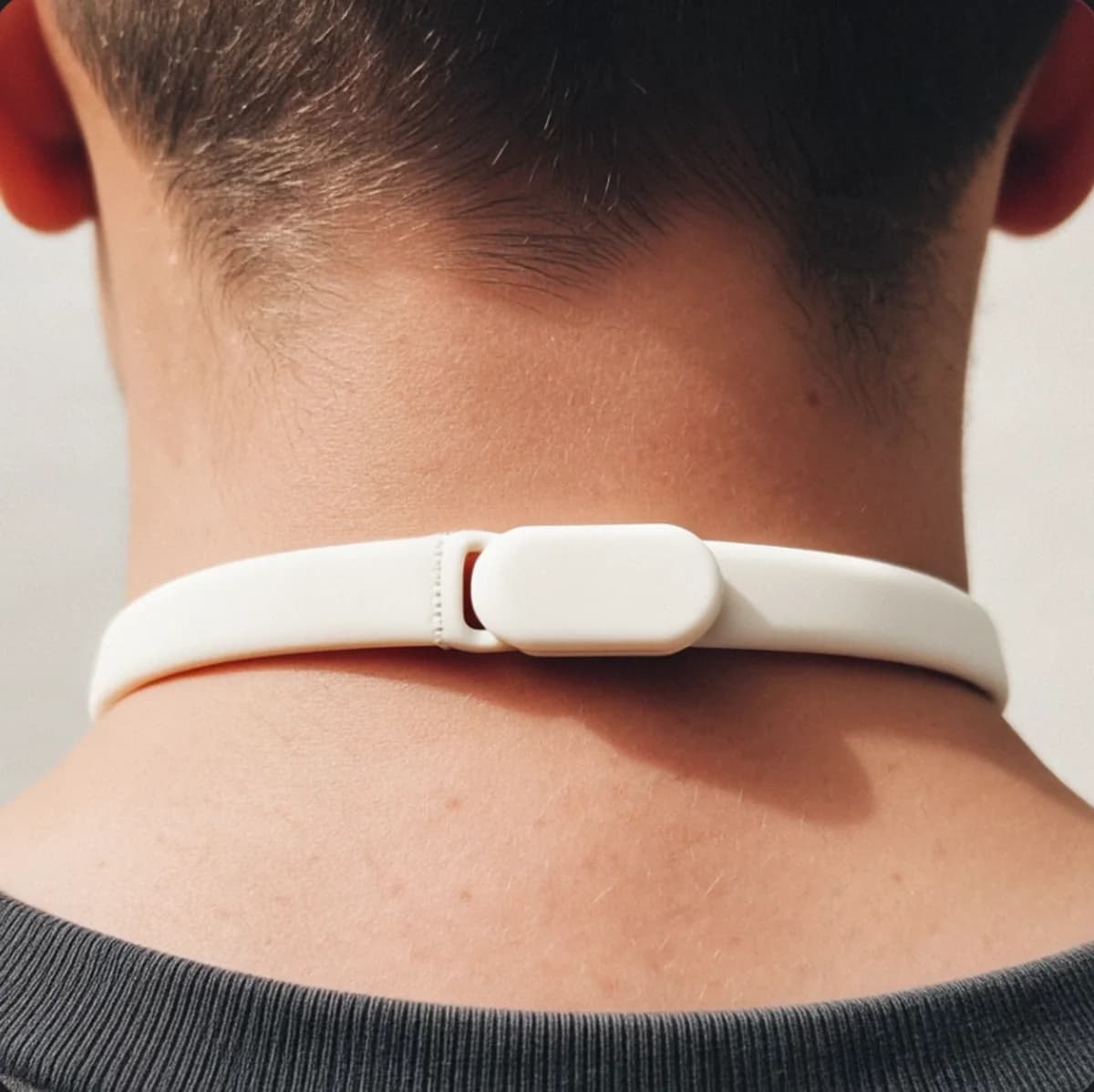 The clasp at the back of the neck